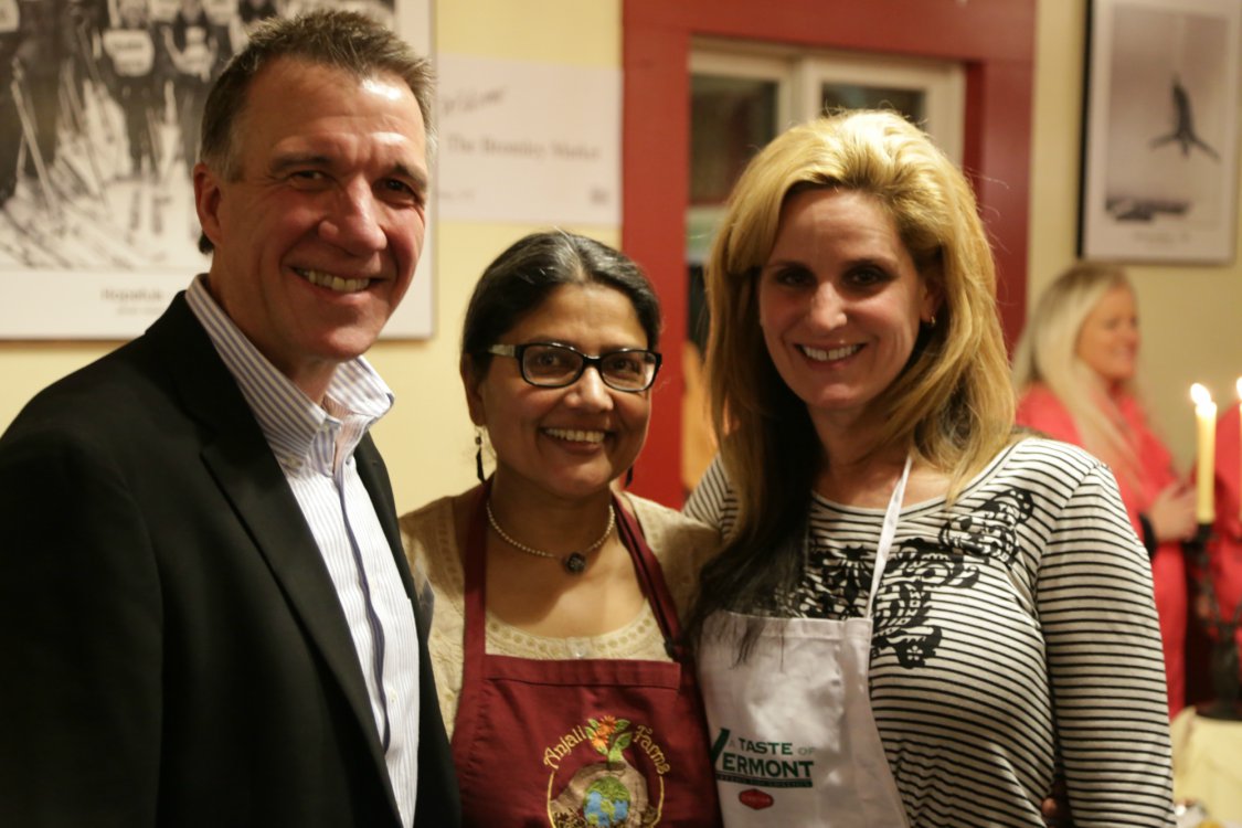 Lini Mazumdar-2013 & 2014 “Taste of Vermont” Amateur Chef Competition Winner with Lt. Governor of VT Phil Scott & Stratton Foundation Executive Director Tammy Mosher