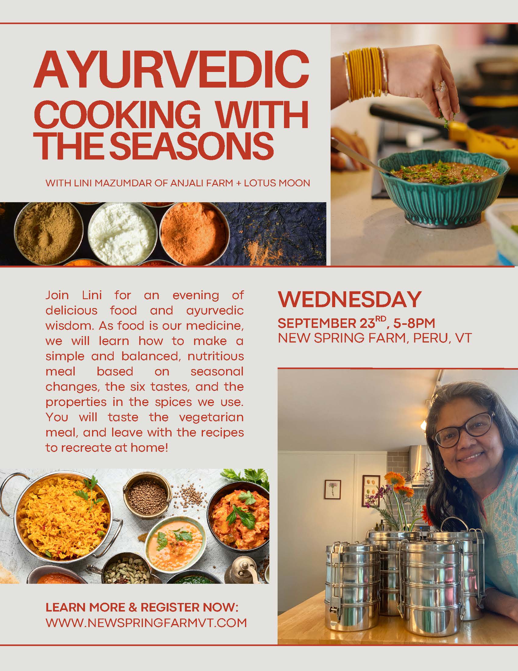 Auyreveda Cooking Class Lotus Moon Vermont